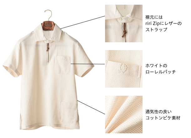 ×FRED PERRY HALF ZIP CELLULAR WEAVE SHIRT