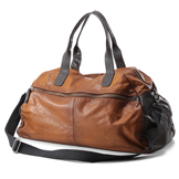 Leather Large Boston Bag (Men's)