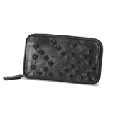 Leather Round Zip Long Wallet (Unisex)