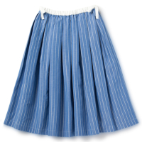 ySP 2BUY{10%OFFN[|ΏہzCotton linen Striped Drawstring Skirt
