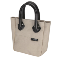 ySP 2BUY{10%OFFN[|ΏہzLEATHER HANDLE MINI CANVAS TOTE