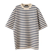 Striped Cotton Jersey T-Shirt (H.SEBlue)