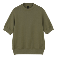 ySALE 2BUY{10%OFFN[|ΏہzFleece Back Jersey Half Sleeved Sweat ShirtiSAGE GREENj