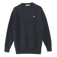 Shetland Wool Crew Neck SweateriNAVYj