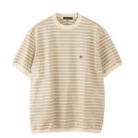 Cotton Striped T-ShirtiLIGHT BEIGEj